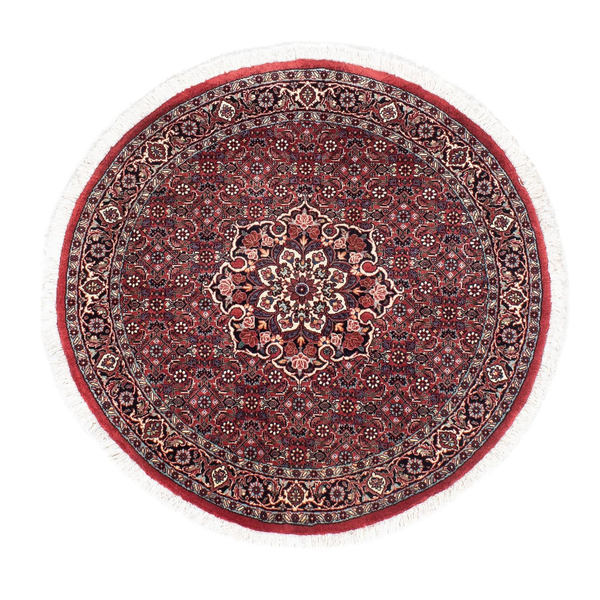Perzisch tapijt - Bijar rond  - 100 x 100 cm - donkerrood