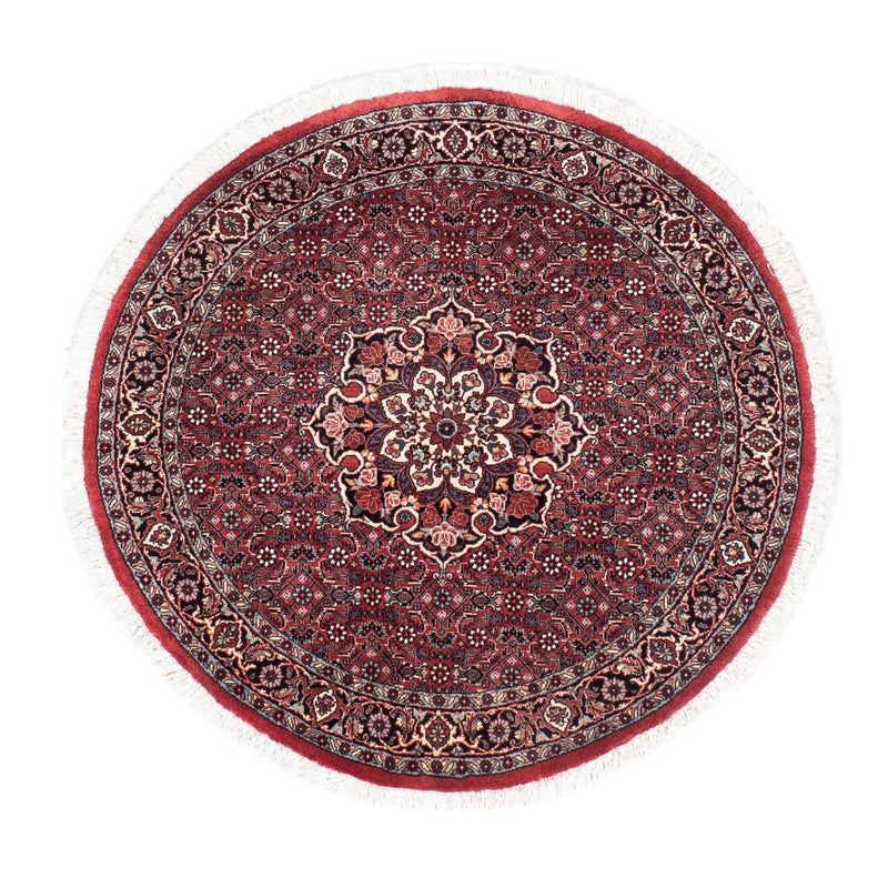 Perzisch tapijt - Bijar rond  - 100 x 100 cm - donkerrood