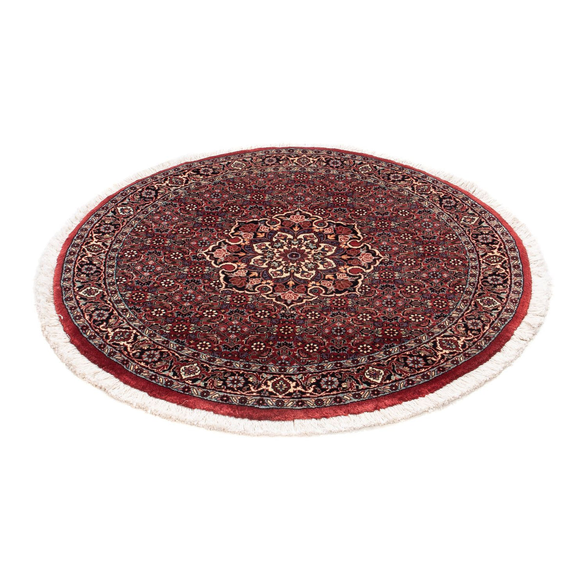 Perzisch tapijt - Bijar rond  - 100 x 100 cm - donkerrood