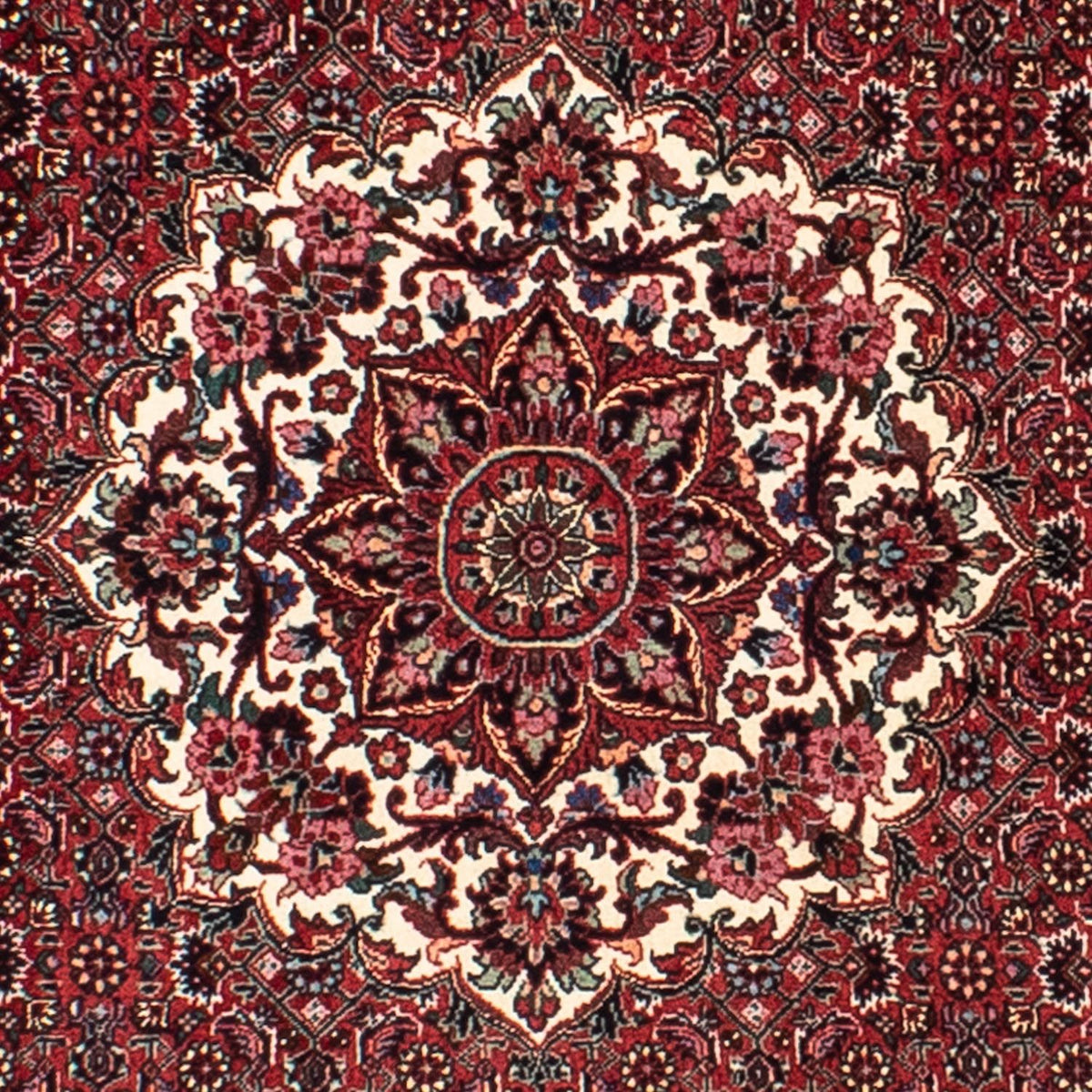 Perzisch tapijt - Bijar rond  - 150 x 150 cm - donkerrood