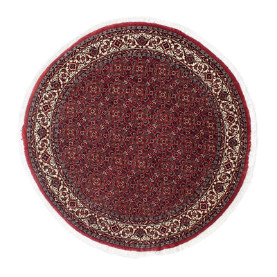 Perzisch tapijt - Bijar rond  - 150 x 150 cm - donkerrood