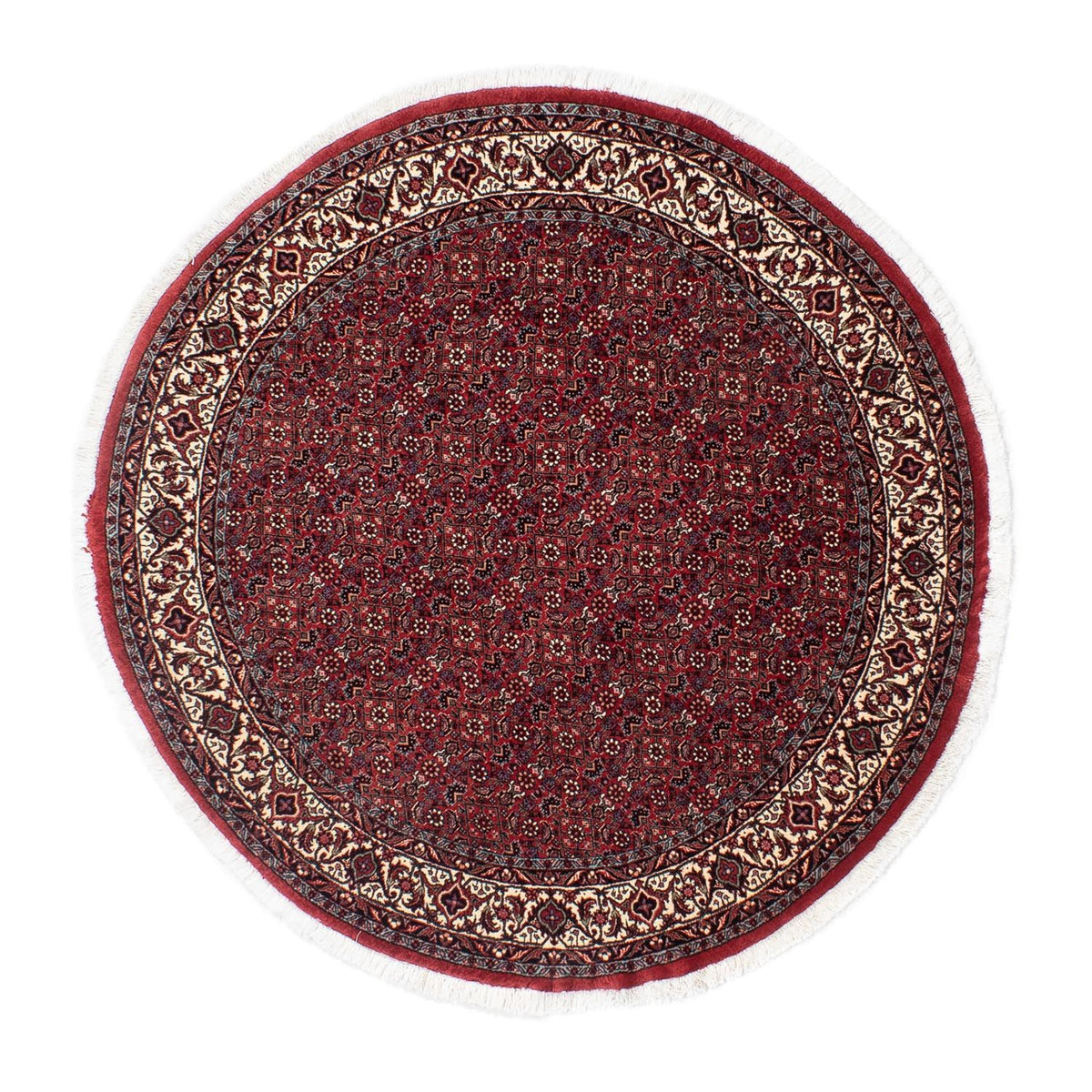 Perzisch tapijt - Bijar rond  - 150 x 150 cm - donkerrood