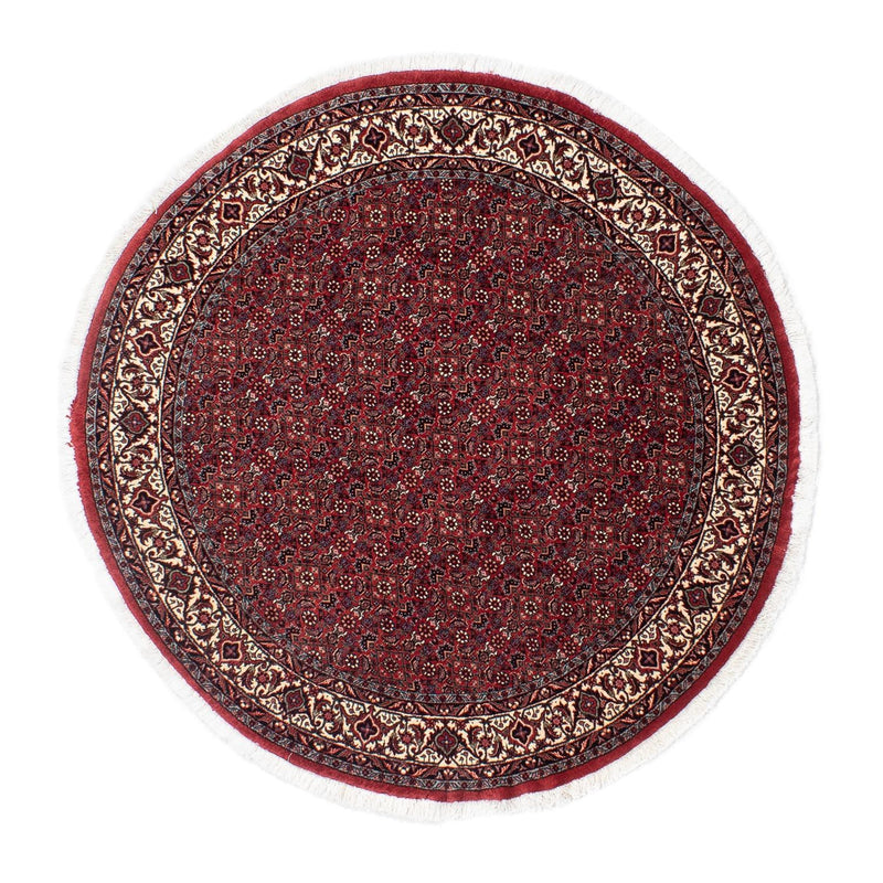 Perzisch tapijt - Bijar rond  - 150 x 150 cm - donkerrood