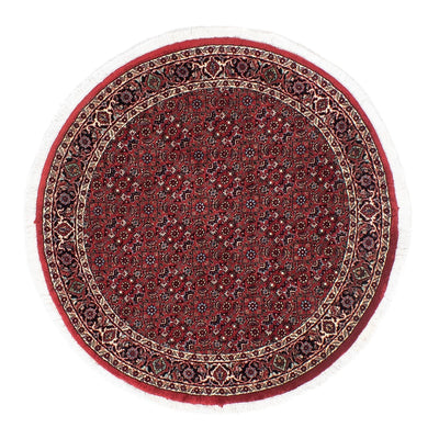 Perzisch tapijt - Bijar rond  - 105 x 105 cm - donkerrood
