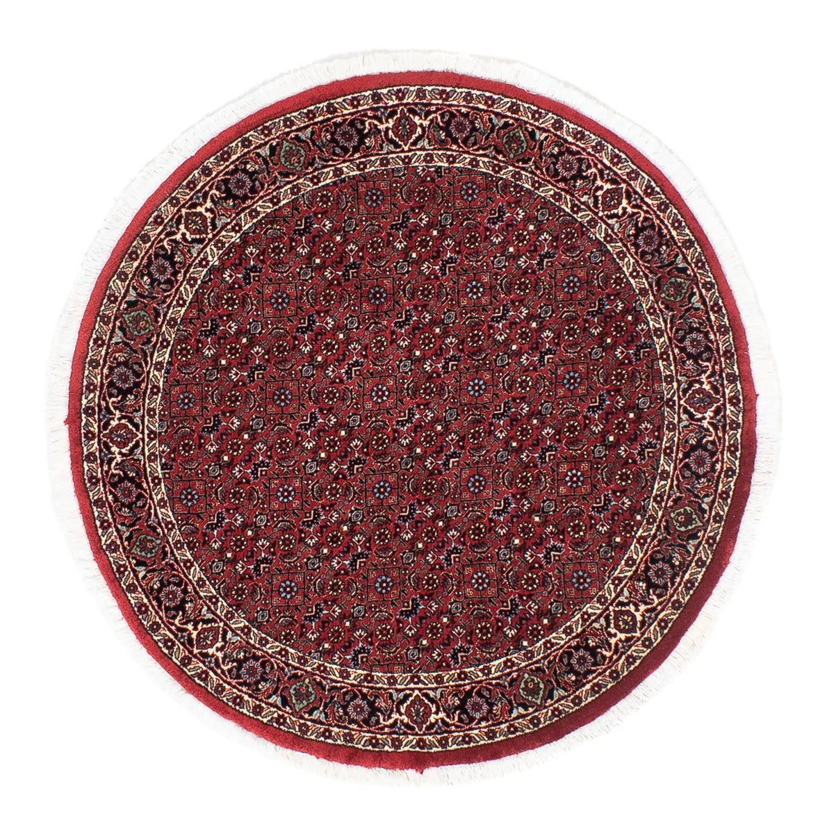Perzisch tapijt - Bijar rond  - 105 x 105 cm - donkerrood