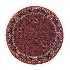 Perzisch tapijt - Bijar rond  - 105 x 105 cm - donkerrood