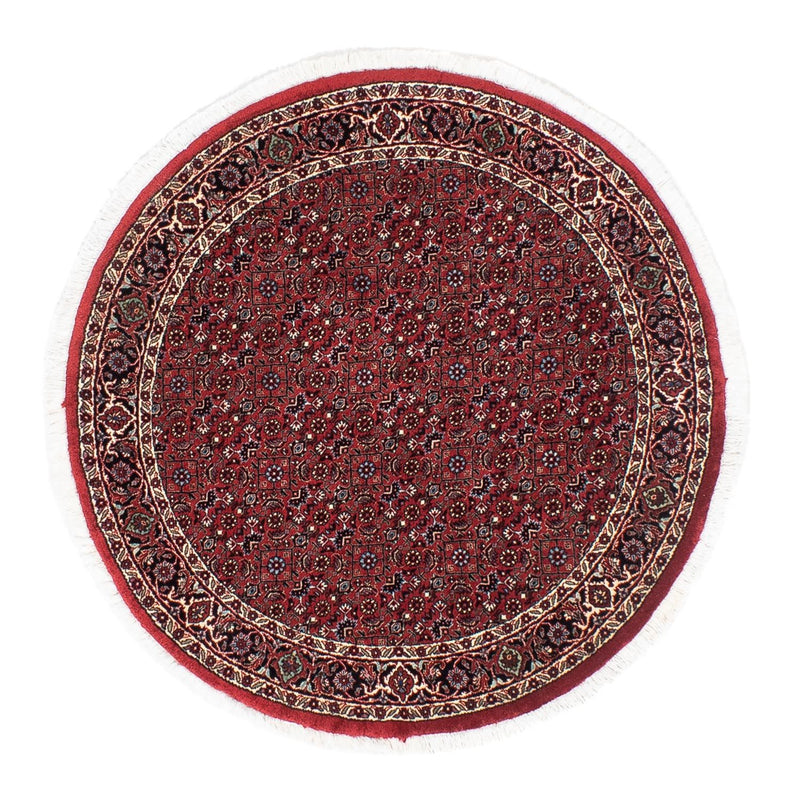 Perzisch tapijt - Bijar rond  - 105 x 105 cm - donkerrood