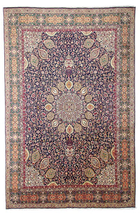 Perzisch tapijt - Tabriz - Royal - 436 x 292 cm - donkerblauw