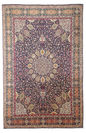 Perzisch tapijt - Tabriz - Royal - 436 x 292 cm - donkerblauw