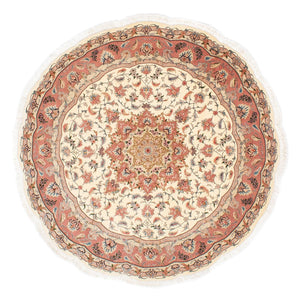 Perzisch tapijt - Tabriz - Royal rond  - 150 x 150 cm - beige