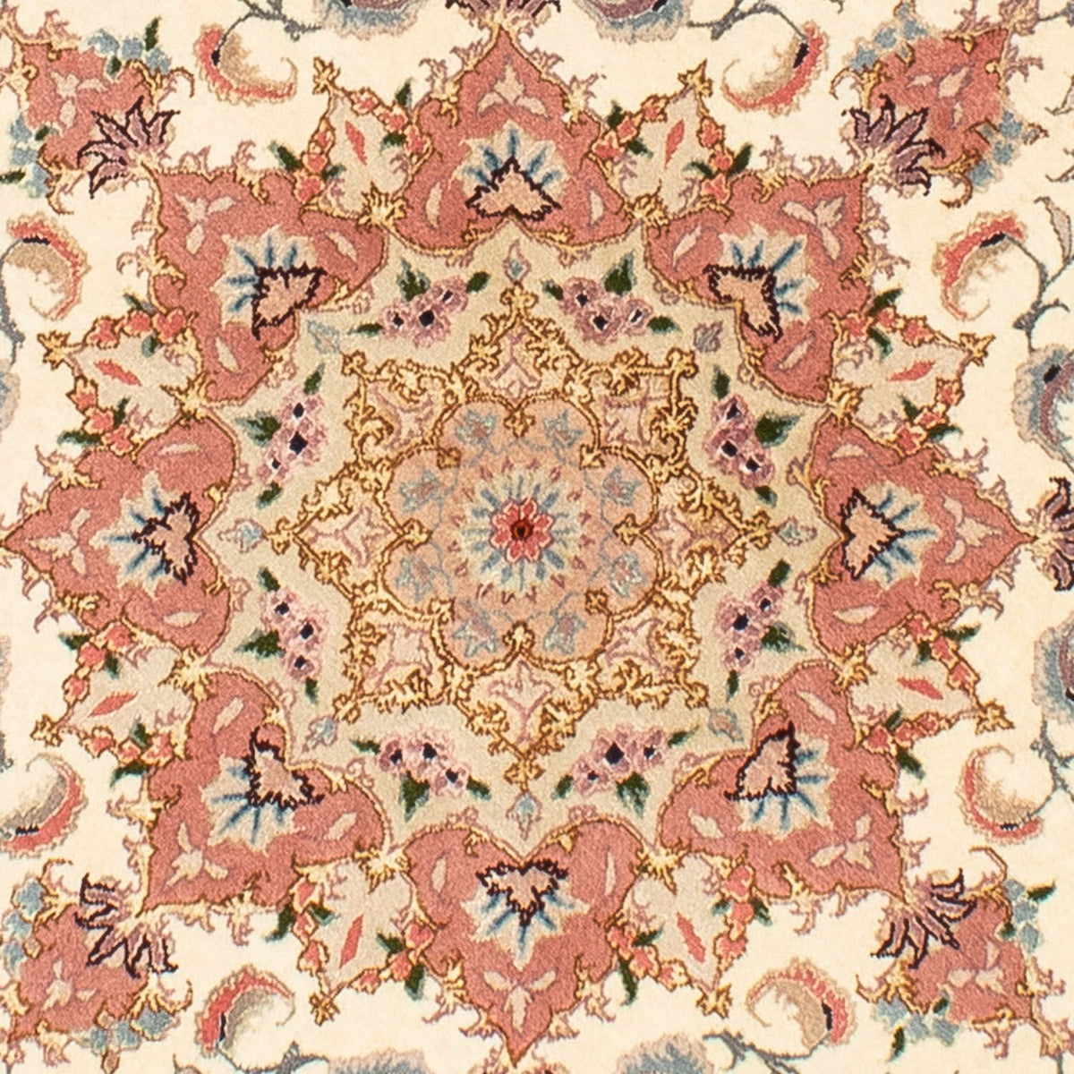 Perzisch tapijt - Tabriz - Royal rond  - 150 x 150 cm - beige