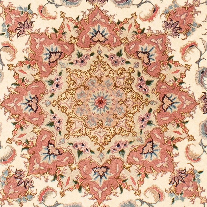 Perzisch tapijt - Tabriz - Royal rond  - 150 x 150 cm - beige