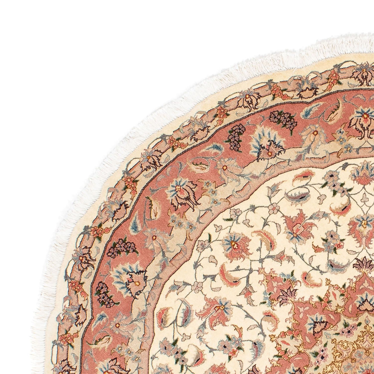 Perzisch tapijt - Tabriz - Royal rond  - 150 x 150 cm - beige