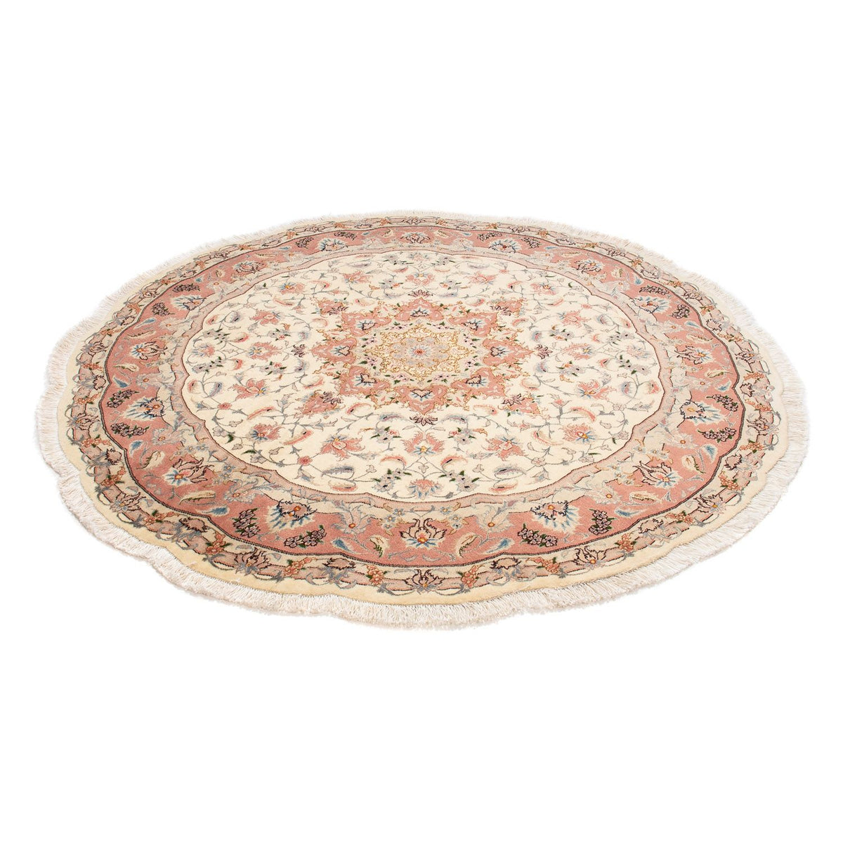 Perzisch tapijt - Tabriz - Royal rond  - 150 x 150 cm - beige