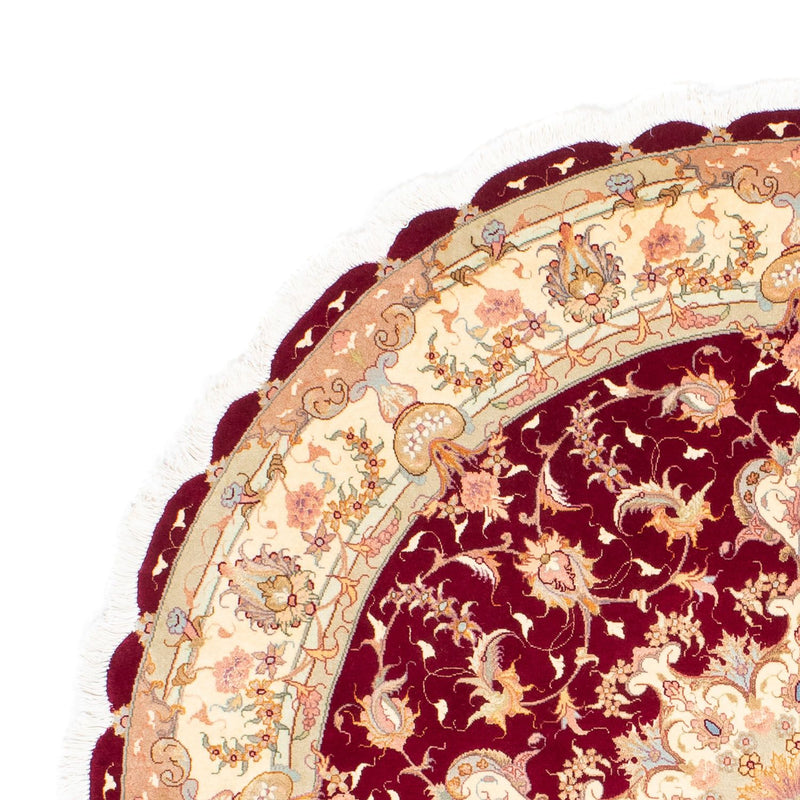 Perzisch tapijt - Tabriz - Royal rond  - 150 x 150 cm - donkerrood