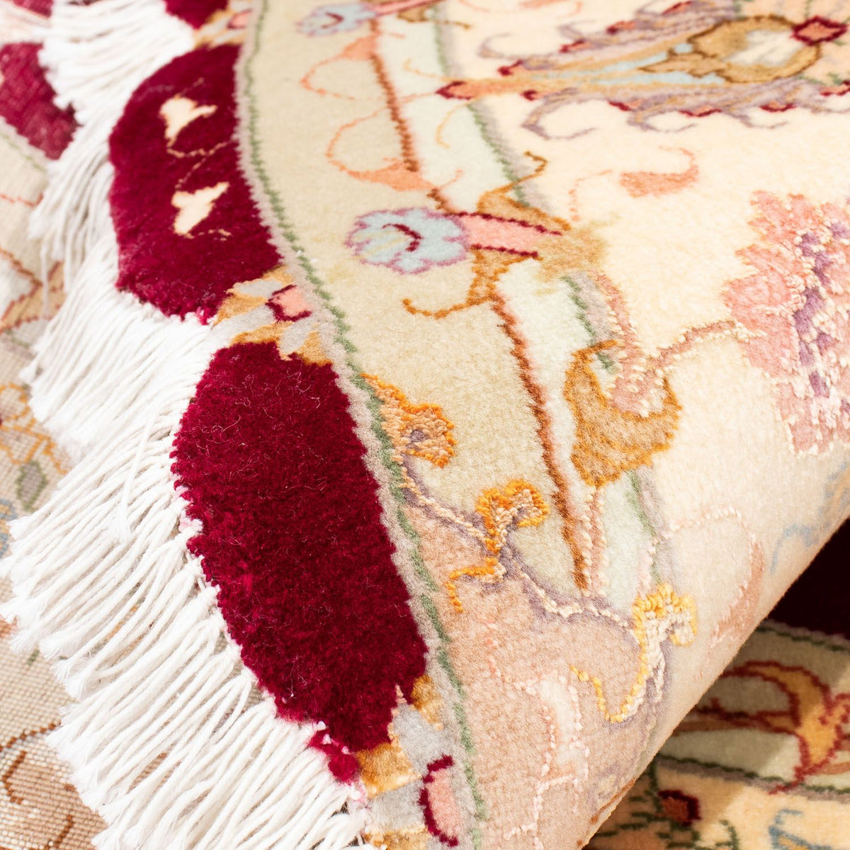 Perzisch tapijt - Tabriz - Royal rond  - 150 x 150 cm - donkerrood