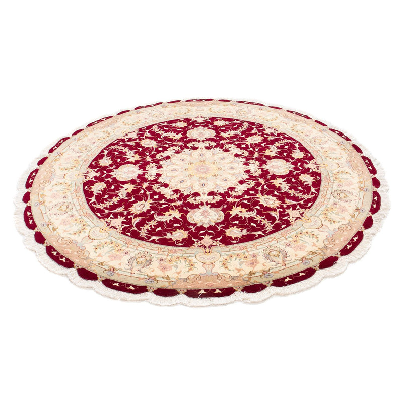 Perzisch tapijt - Tabriz - Royal rond  - 150 x 150 cm - donkerrood