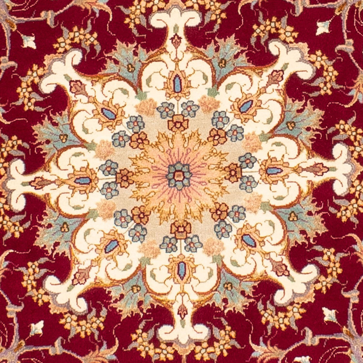 Perzisch tapijt - Tabriz - Royal rond  - 150 x 150 cm - donkerrood