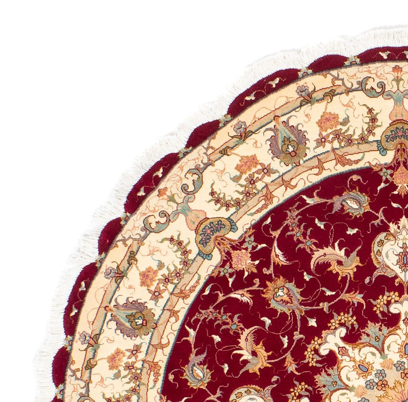 Perzisch tapijt - Tabriz - Royal rond  - 150 x 150 cm - donkerrood