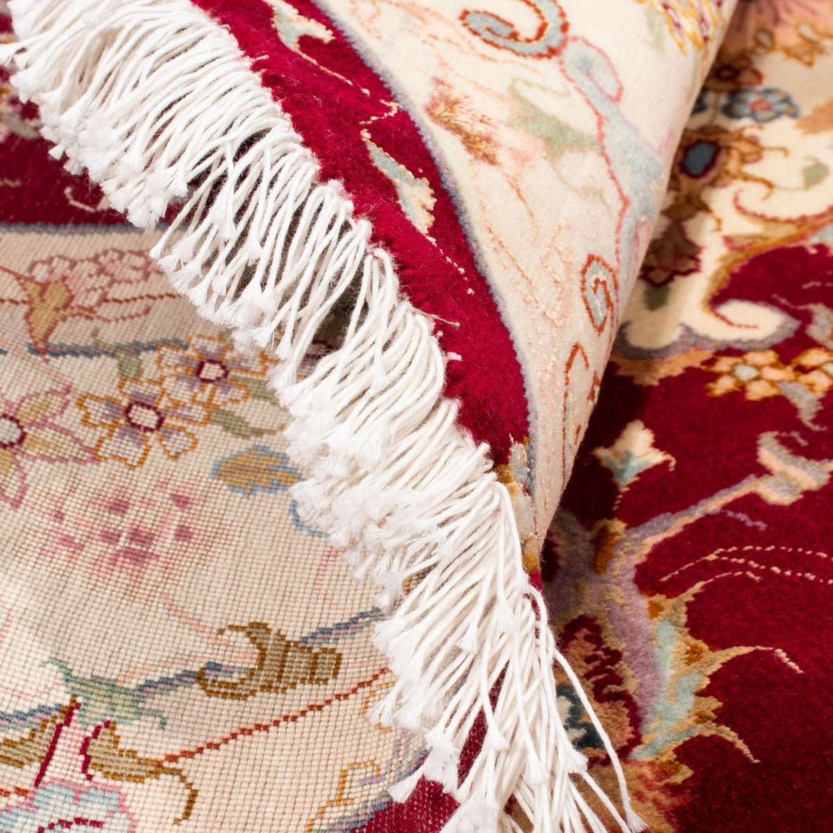 Perzisch tapijt - Tabriz - Royal rond  - 150 x 150 cm - donkerrood