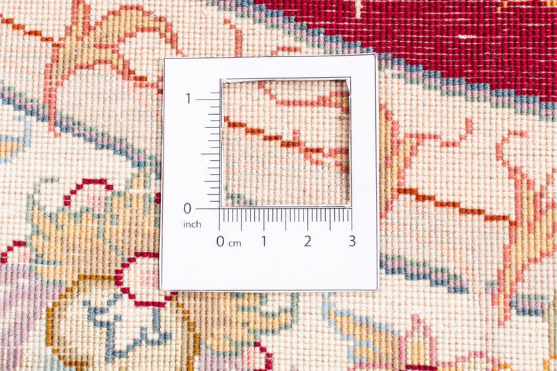 Perzisch tapijt - Tabriz - Royal rond  - 150 x 150 cm - donkerrood