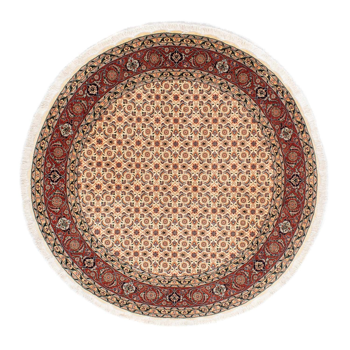 Perzisch tapijt - Tabriz - Royal rond  - 150 x 150 cm - lichtbruin