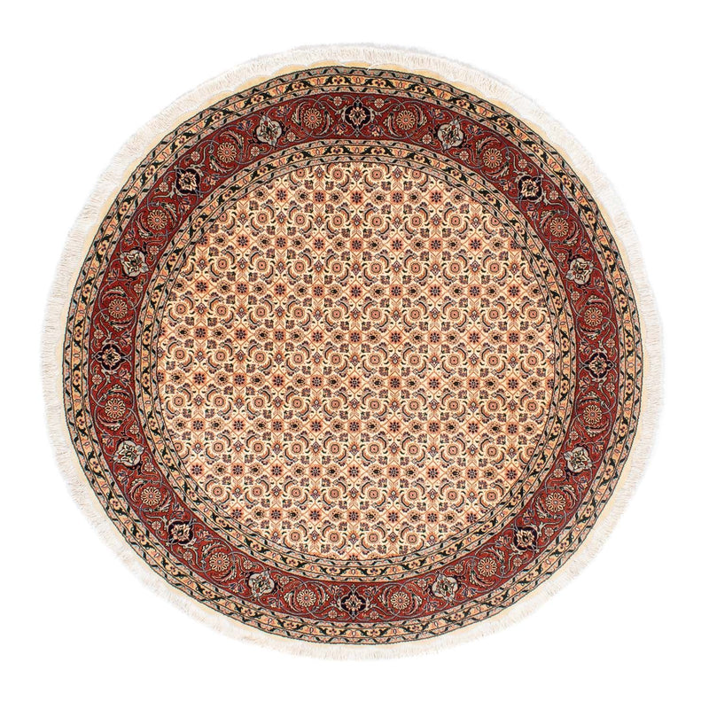 Perzisch tapijt - Tabriz - Royal rond  - 150 x 150 cm - lichtbruin