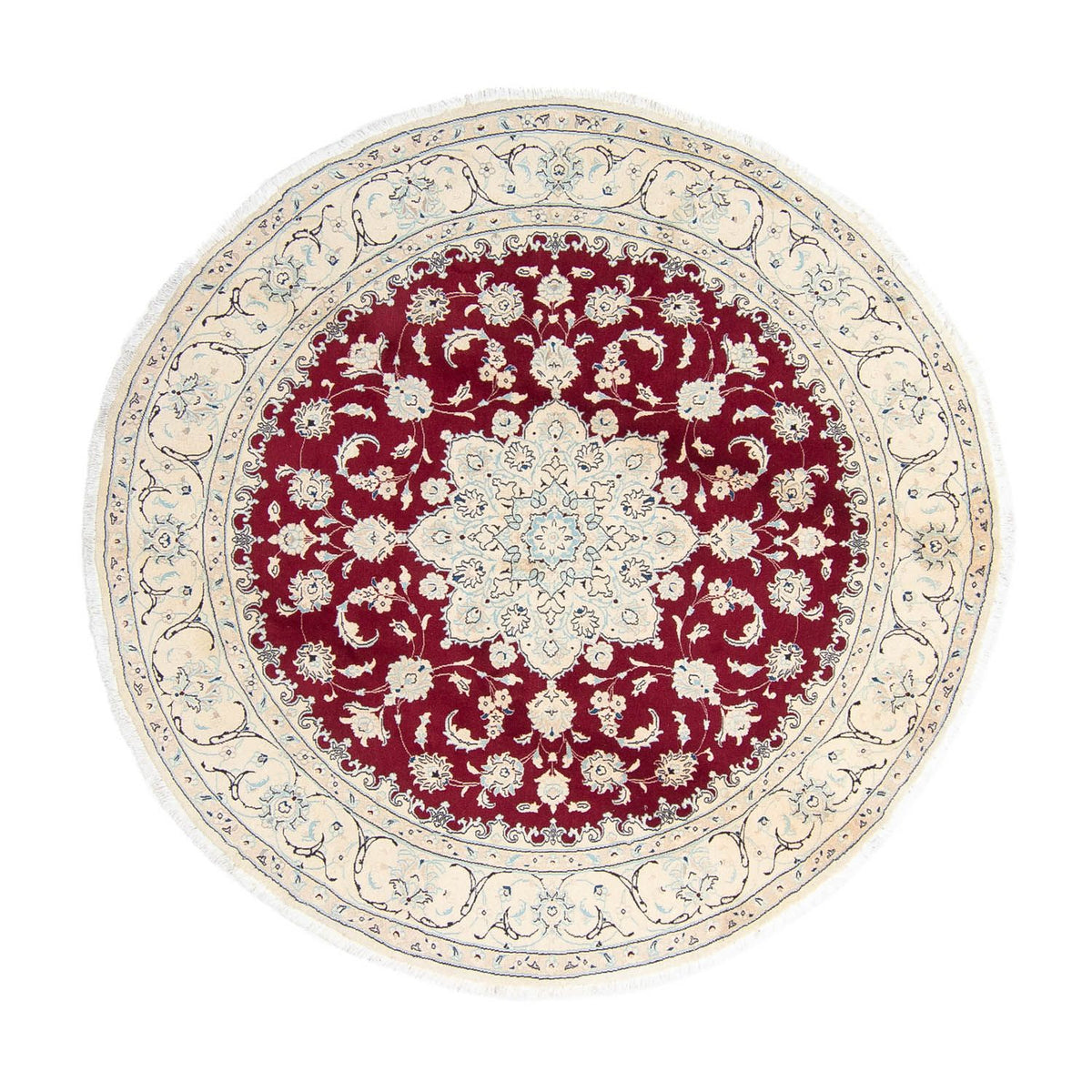 Perzisch tapijt - Nain rond  - 246 x 246 cm - donkerrood