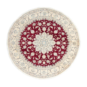 Perzisch tapijt - Nain rond  - 246 x 246 cm - donkerrood