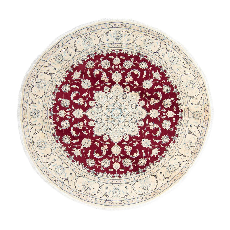 Perzisch tapijt - Nain rond  - 246 x 246 cm - donkerrood