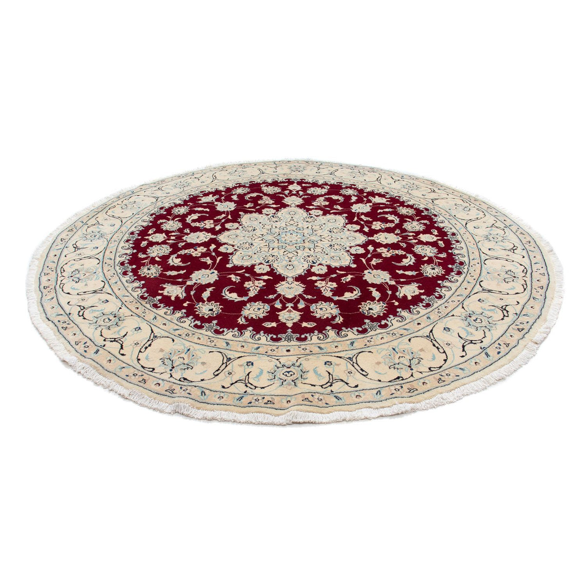 Perzisch tapijt - Nain rond  - 246 x 246 cm - donkerrood