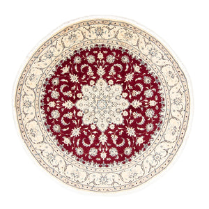 Perzisch tapijt - Nain rond  - 245 x 245 cm - donkerrood