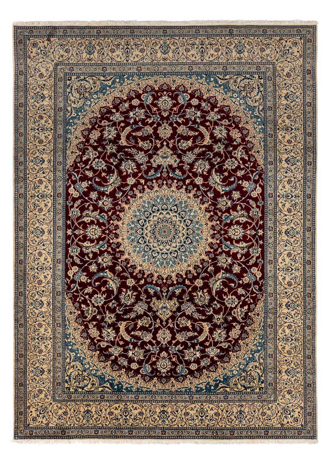 Perzisch tapijt - Nain - Koninklijk - 344 x 245 cm - donkerrood