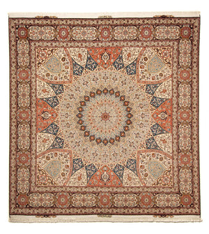 Perzisch tapijt - Tabriz - Royal vierkant  - 264 x 253 cm - lichtbruin