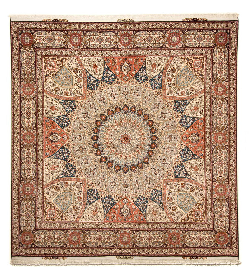 Perzisch tapijt - Tabriz - Royal vierkant  - 264 x 253 cm - lichtbruin