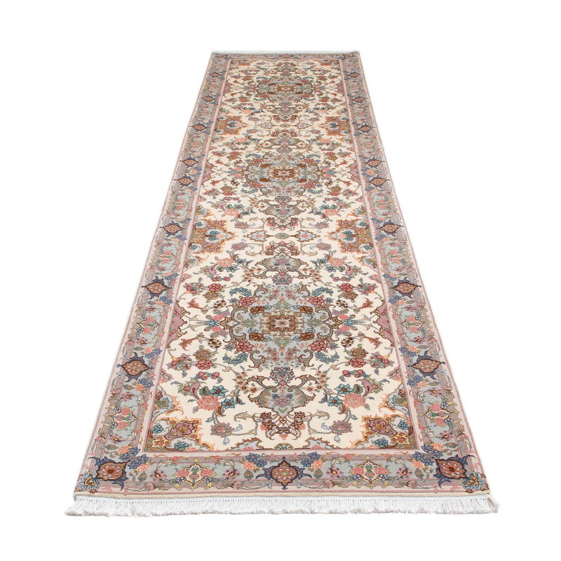 Loper Perzisch tapijt - Tabriz - Royal - 356 x 90 cm - beige