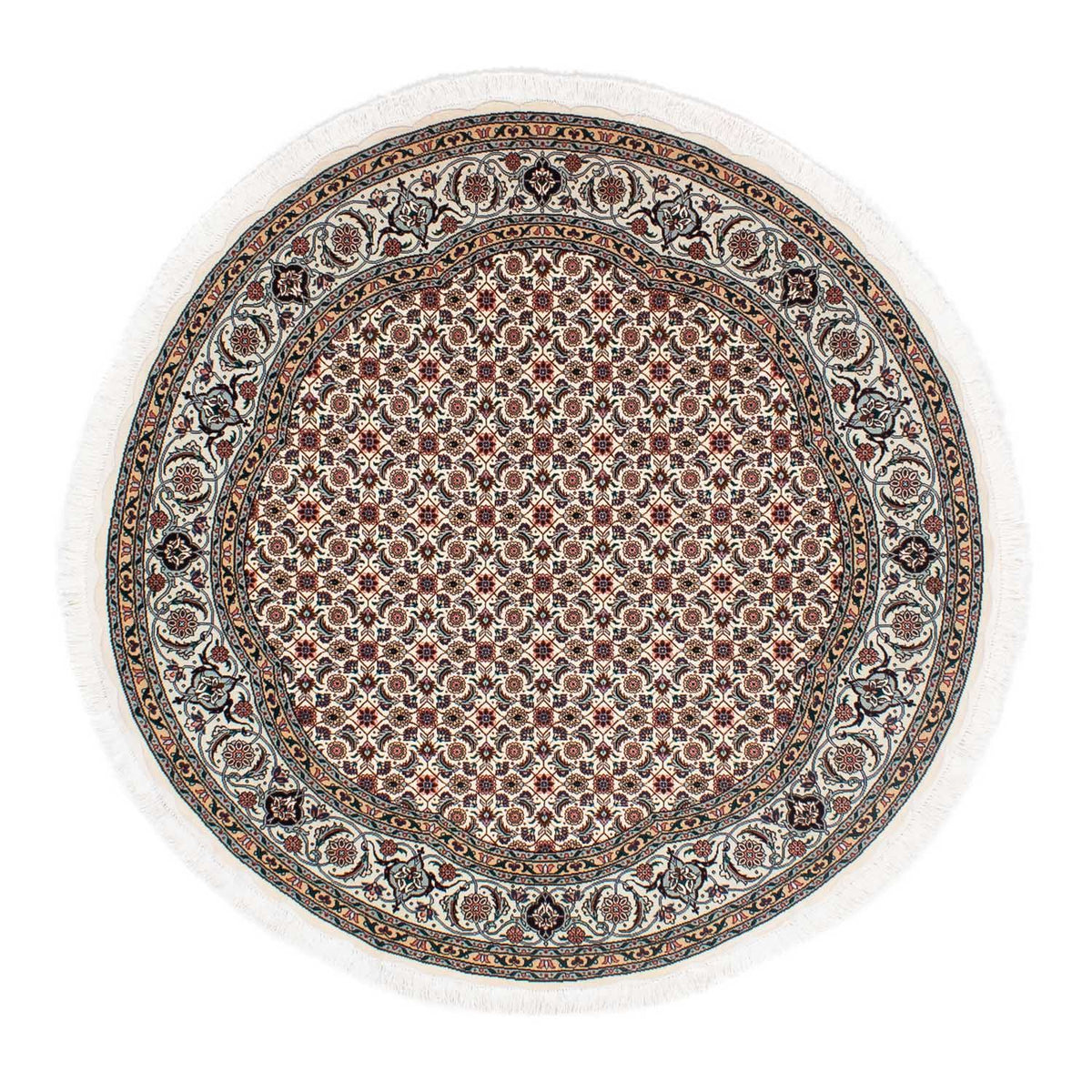 Perzisch tapijt - Tabriz - Royal rond  - 151 x 151 cm - beige