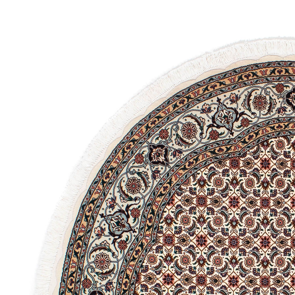 Perzisch tapijt - Tabriz - Royal rond  - 151 x 151 cm - beige