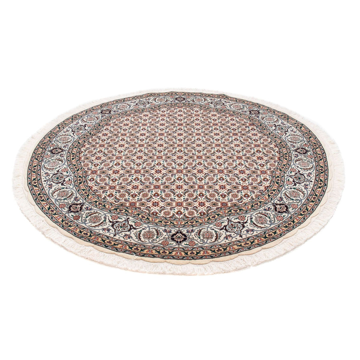 Perzisch tapijt - Tabriz - Royal rond  - 151 x 151 cm - beige