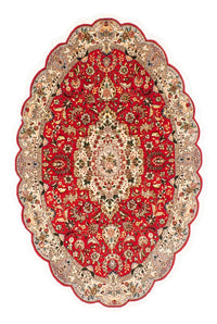 Perzisch tapijt - Tabriz - Royal ovaal  - 200 x 130 cm - rood