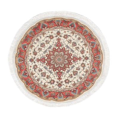 Perzisch tapijt - Tabriz - Royal rond  - 98 x 98 cm - beige