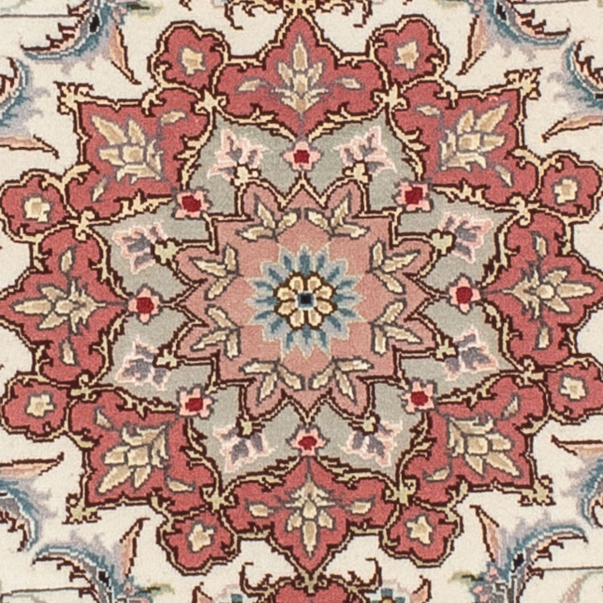 Perzisch tapijt - Tabriz - Royal rond  - 98 x 98 cm - beige