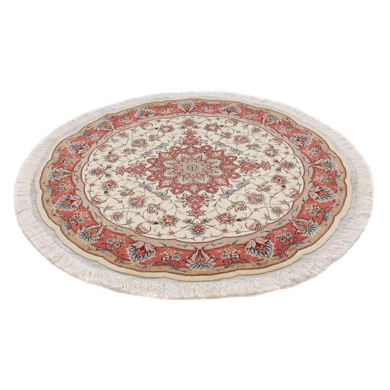 Perzisch tapijt - Tabriz - Royal rond  - 98 x 98 cm - beige
