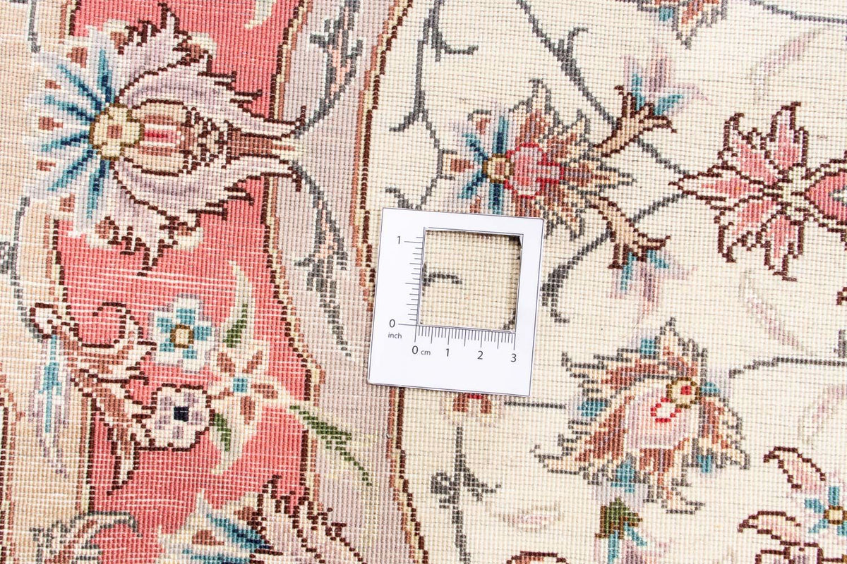 Perzisch tapijt - Tabriz - Royal rond  - 98 x 98 cm - beige