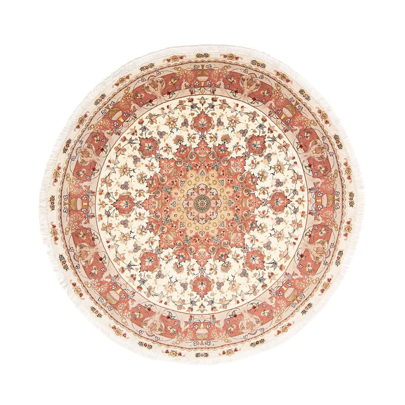Perzisch tapijt - Tabriz - Royal rond  - 207 x 207 cm - beige