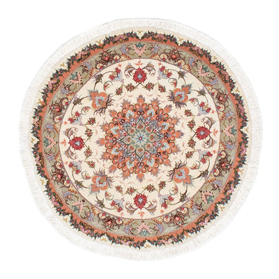 Perzisch tapijt - Tabriz - Royal rond  - 100 x 100 cm - beige