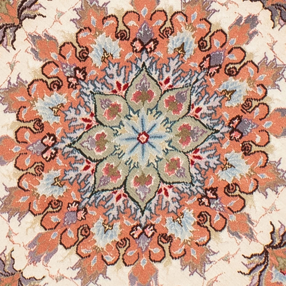 Perzisch tapijt - Tabriz - Royal rond  - 100 x 100 cm - beige