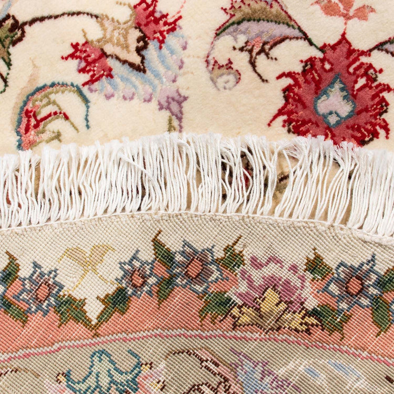 Perzisch tapijt - Tabriz - Royal rond  - 100 x 100 cm - beige