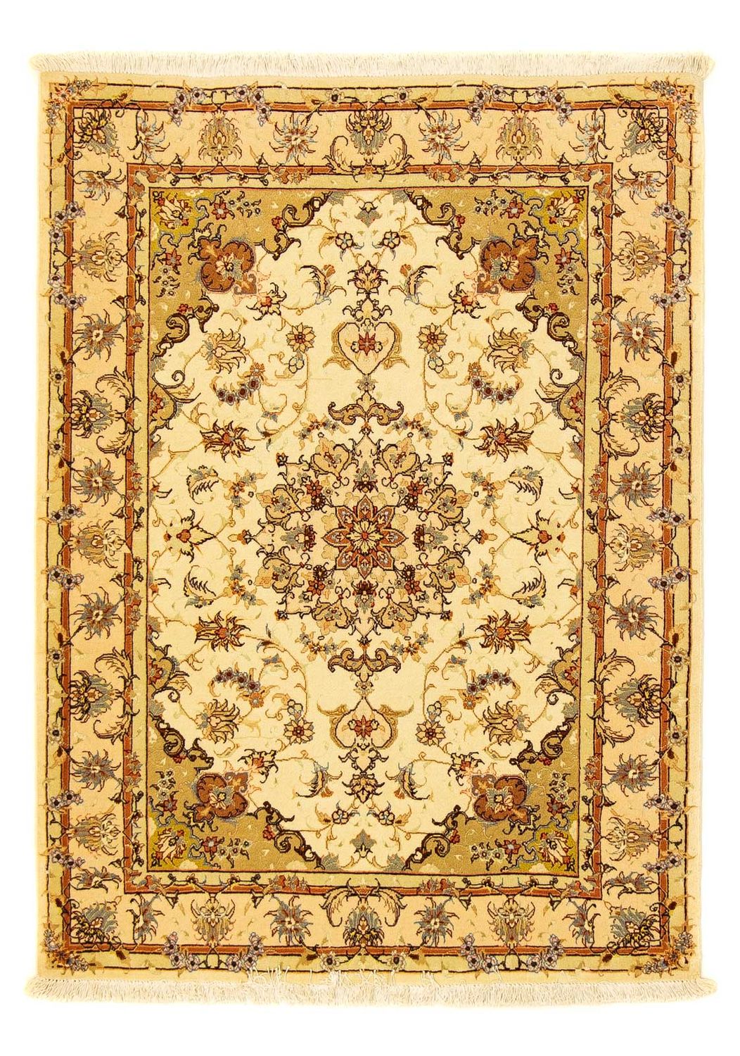 Perzisch tapijt - Tabriz - Royal - 141 x 103 cm - beige