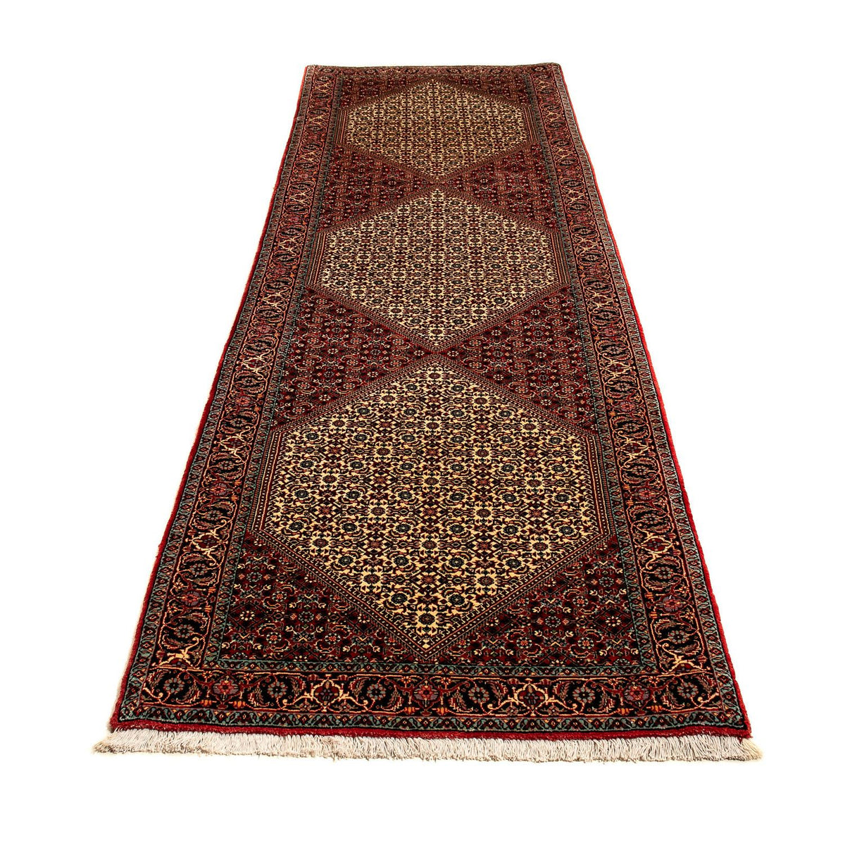 Loper Perzisch tapijt - Bijar - 308 x 85 cm - veelkleurig